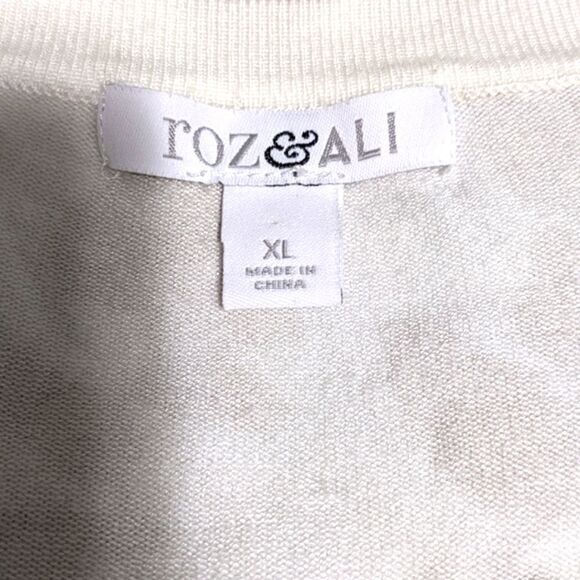 NWOT Roz & Ali Lightweight Cardigan 3/4 Sleeve Floral/Leaf Print - Picture 5 of 10